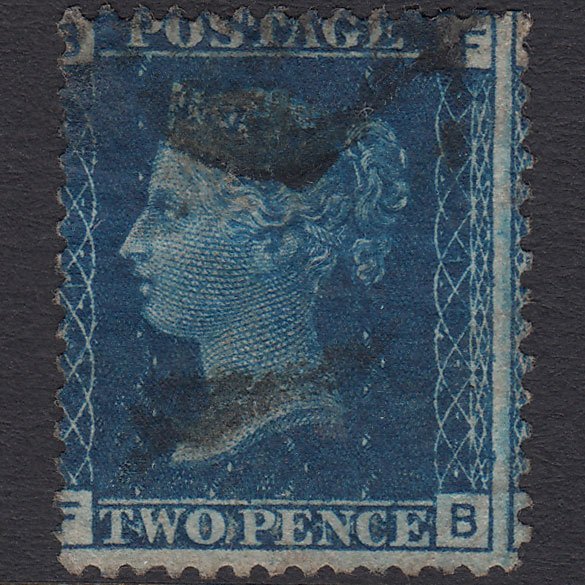 GB QV 1869 2d Blue (Plate 15) SG46-G3 FB GU Misperf