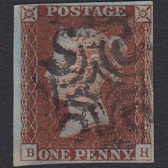 GB QV 1841 1d Deep Red-brown (Plate 18) SG10-B1(4) BH FU 4 Margins MX