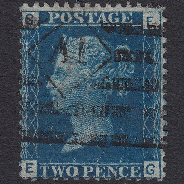 GB QV 1869 2d Blue (Plate 13) SG46-G3 EG VFU Azemar