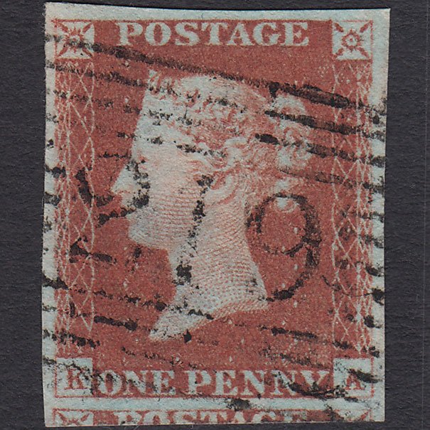 GB QV 1841 1d Red-brown (Plate 74) SG8-B1(1) KA VFU 4M Laurencekirk 219