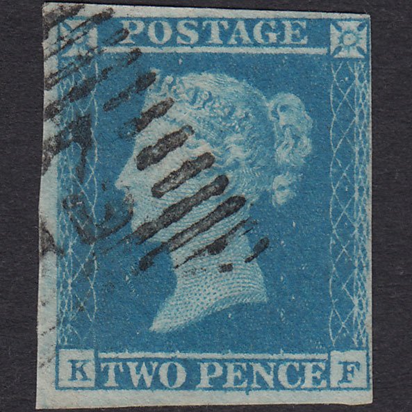 GB QV 1841 2d Blue (Plate 4) SG14-E1(2) KF FU 4 Margins Scotland