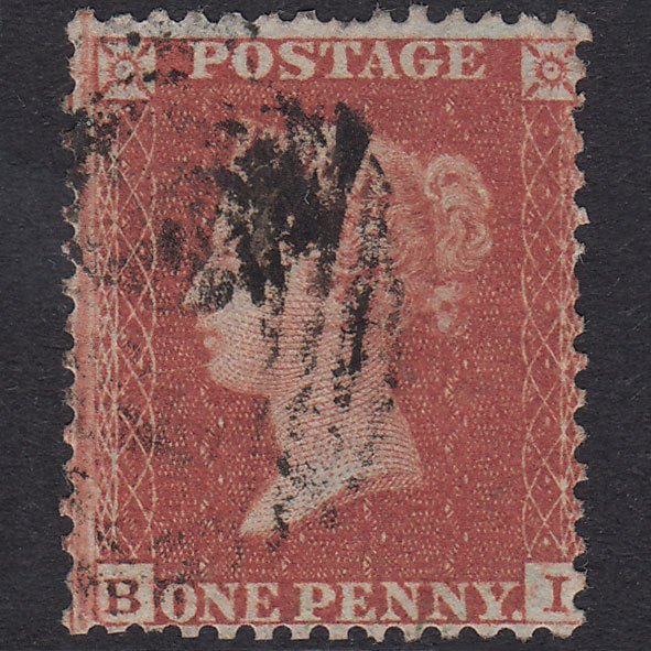 GB QV 1855 1d Red-Brown Plate 203 SG22-C2(1) BI GU