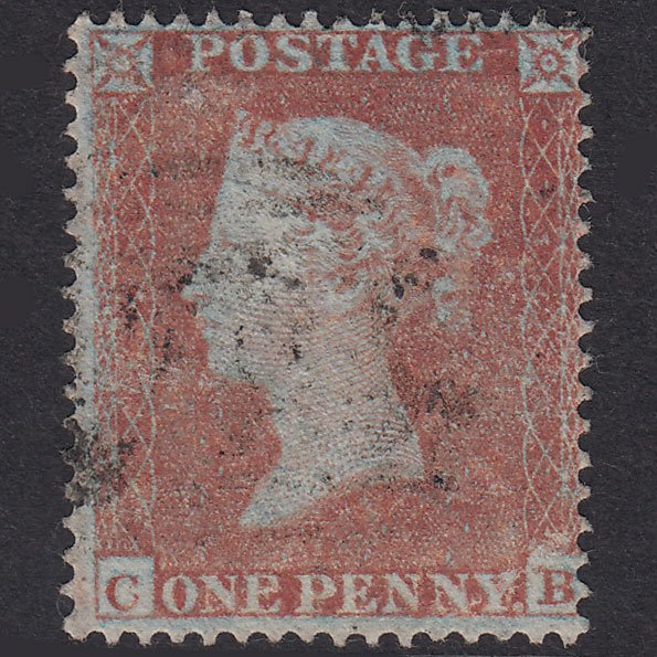 GB QV 1854 1d Red-Brown Plate 188 SG17-C1(1) CB GU Light Cancel