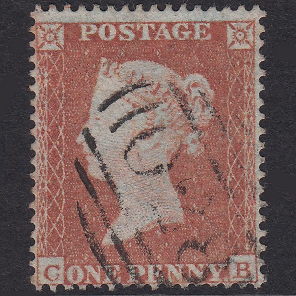 GB QV 1854 1d Red-Brown Plate 200 SG17-C1(1) CB FU St Keyne 028