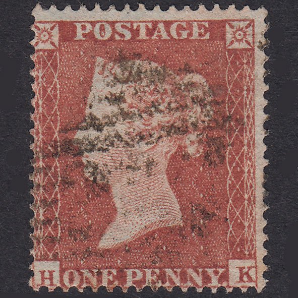 GB QV 1854 1d Red-Brown Plate 201 SG17-C1(1) HK GU Ireland
