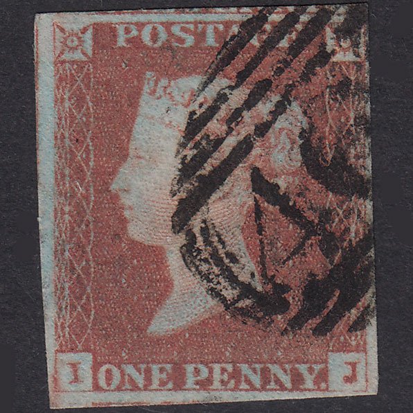 GB QV 1841 1d Red-Brown Plate 81 SG8-B1(1) IJ FU 4 Margins