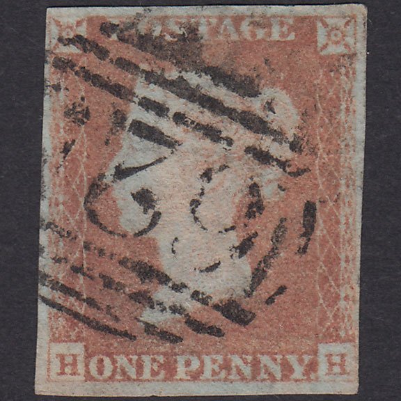 GB QV 1841 1d Red-Brown Plate 68 SG8-B1(1) HH GU 4 Margins