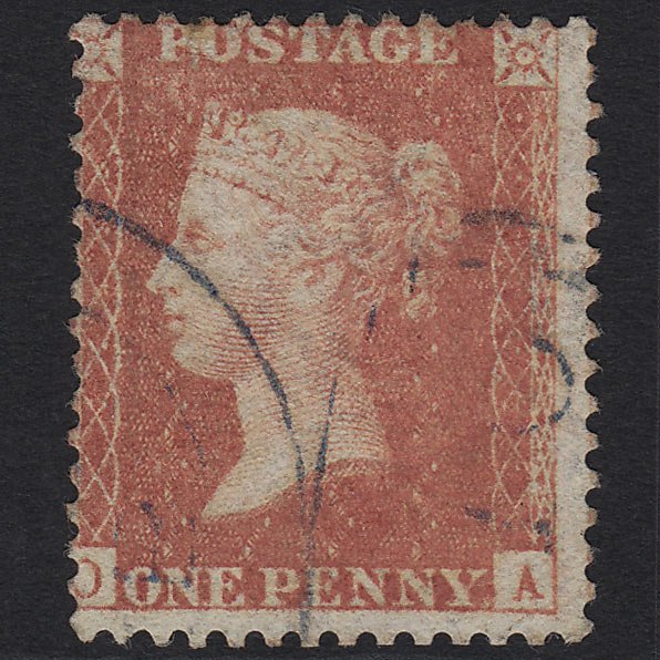 GB QV 1857 1d Dull Red (Plate 47) C9(5) OA GU Blue Cancel