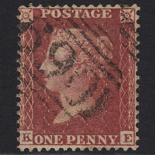 GB QV 1857 1d Deep Rose-red (Plate 52) SG41-C10(4) KE FU Saxmundham 690