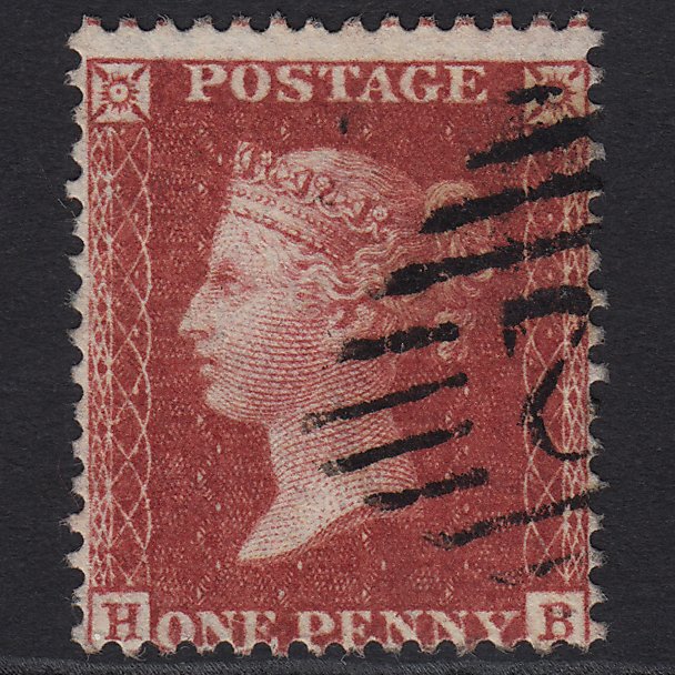 GB QV 1857 1d Rose-red (Plate 49) SG40-C10(1) HB VFU in Ireland