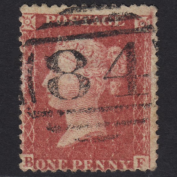 GB QV 1857 1d Rose-red (Plate 55) SG40-C10(1) BF GU Canterbury 84