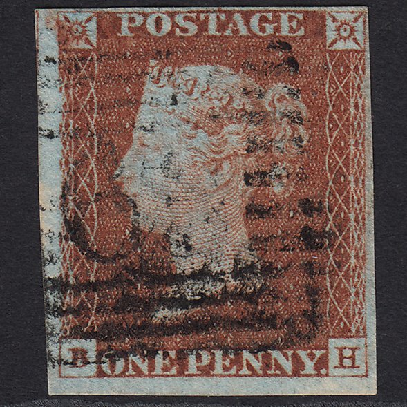GB QV 1841 1d Red-brown (Plate 63) SG8-B1(1) BH FU in Scotland 4 Margins