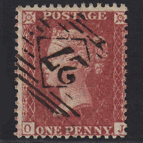 GB QV 1857 1d Deep Rose-red (Plate 47) SG41-C10(4) OJ FU London IS 27