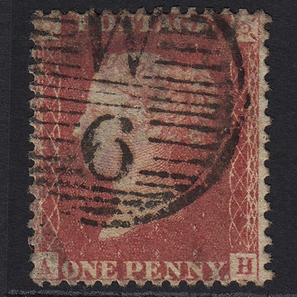 GB QV 1857 1d Rose-red SG40-C10(1) AH GU in London W6 6d1a