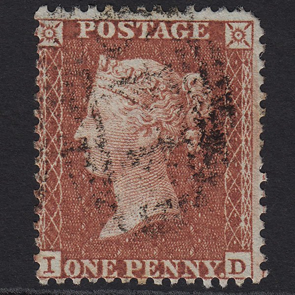 GB QV 1855 1d Red-brown (Plate 4) C6(1) ID GU
