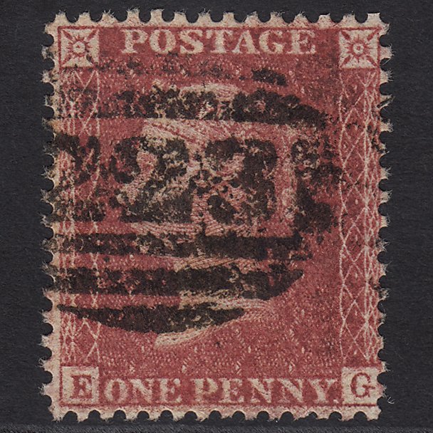 GB QV 1857 1d Deep Rose-red (Plate 36) SG41-C10(4) EC GU Coventry 223
