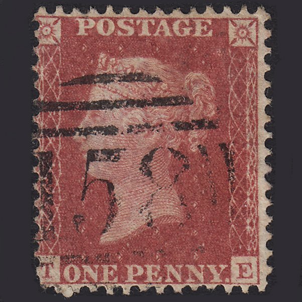 GB QV 1857 1d Rose-red (Plate 66) SG40-C10(1) TE GU Cambridge 158