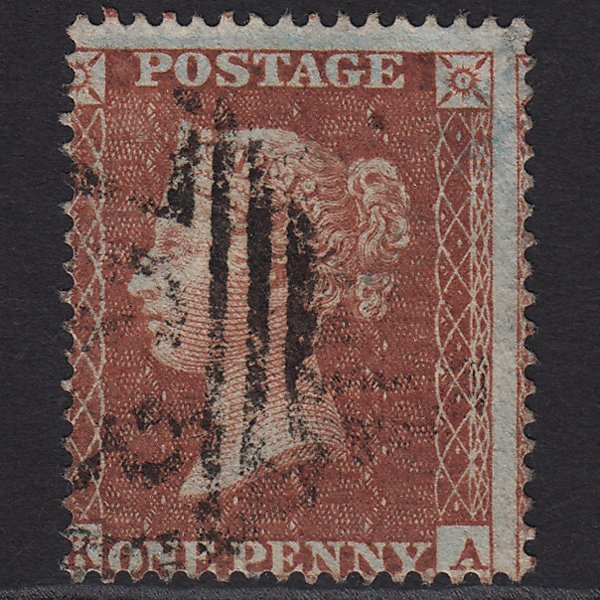 GB QV 1855 1d Red-brown (Plate 1) SG21-C4(1) KA FU Swansea 763 Misperf