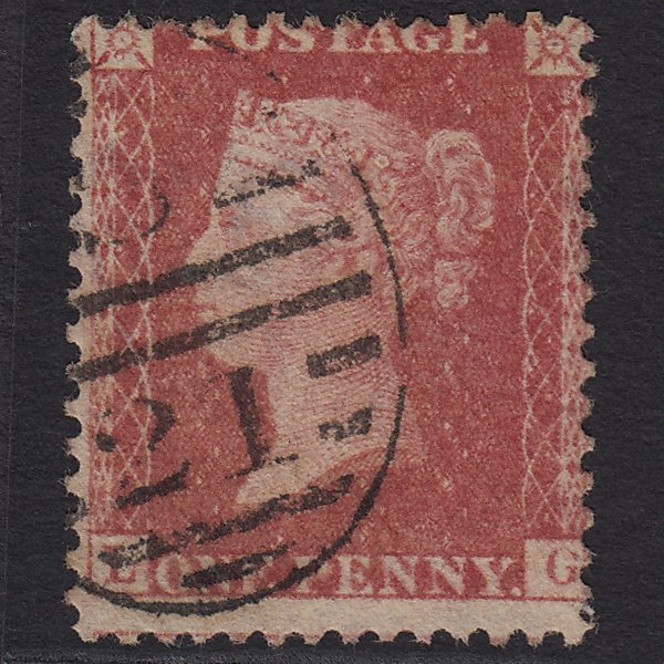 GB QV 1857 1d Rose-red (Plate 66) SG40-C10(1) LG FU London D&S S21 Misperf