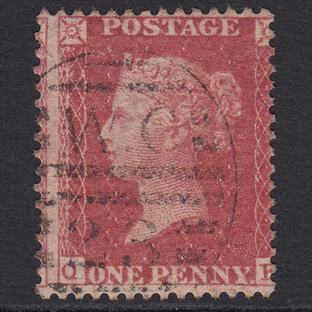 GB QV 1857 1d (Plate 39) SG40-C10(1) 'QK' GU London D&S WC23 Large Misperf