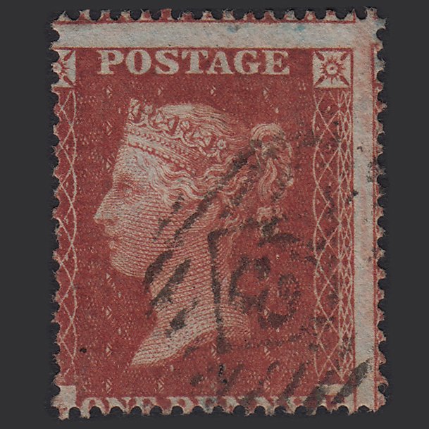 GB QV 1855 1d Red-brown (Plate 3) SG21-C4(1) GF FU London IS 13 Misperf