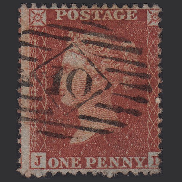 GB QV 1855 1d Red-brown (Plate 1) SG24-C3(1) JD FU London IS 10