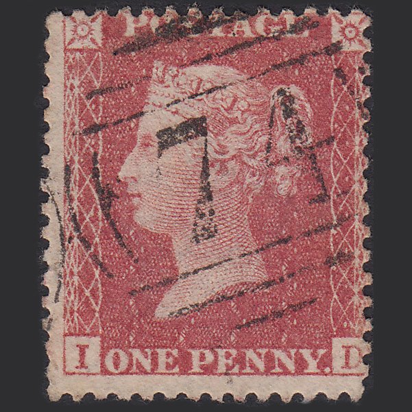 GB QV 1857 1d Rose-red (Plate 27) SG40-C10(1) ID FU Birkenhead 74 Misperf