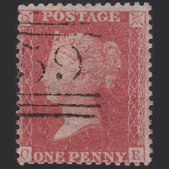 GB QV 1857 1d Rose-red (Plate 44) SG40-C10(1) CE GU Glasgow 159