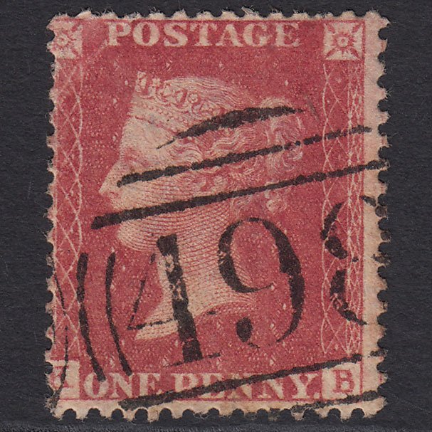 GB QV 1857 1d Rose-red (Plate 52) SG40-C10(1) KB GU Manchester 498