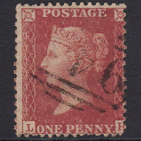 GB QV 1857 1d Rose-red (Plate 48) SG40-C10(1) LH FU Misperf