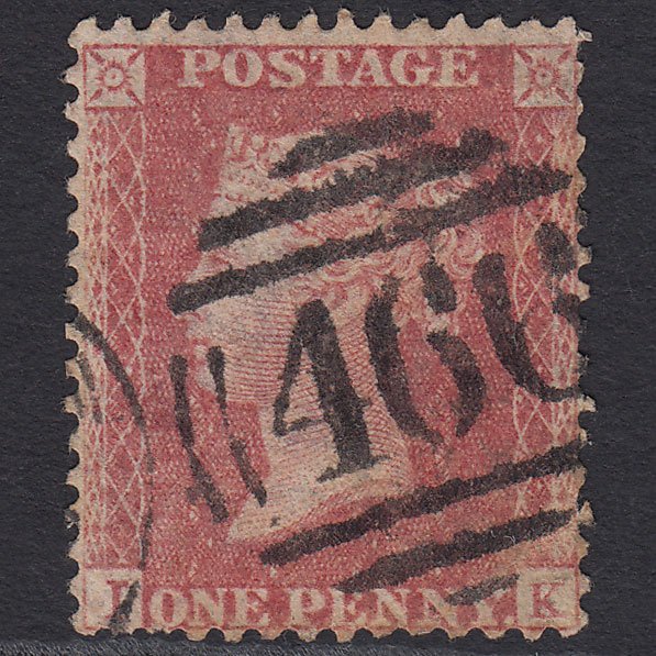 GB QV 1857 1d Pale Rose (Plate 27) SG39-C10(3) IK GU Liverpool 466