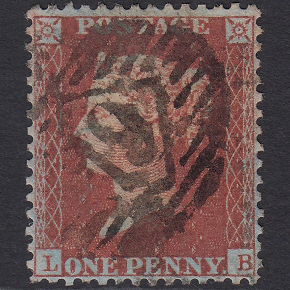 GB QV 1856 1d Red-brown (Plate 46) SG29-C8(1) LB GU London IS 19 Well Centred