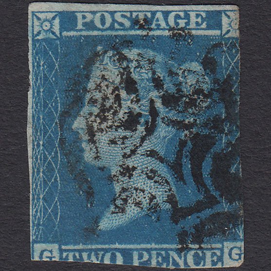 GB QV 1841 2d Blue (Plate 3) SG14-E1(2) GG GU Maltese Cross