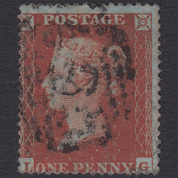 GB QV 1854 1d Red-brown (Plate 196) SG17-C1(1) LG GU