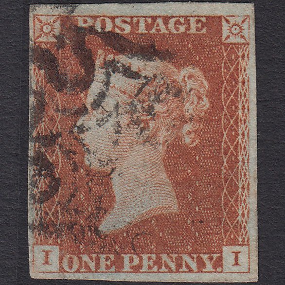 GB QV 1841 1d Red-brown (Plate 25) SG8-B1(1) II FU 4 Margins Maltese Cross