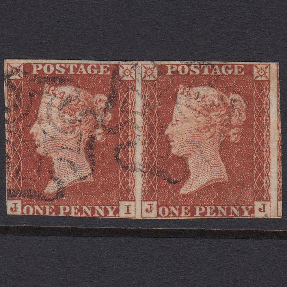 GB QV 1841 1d (Plate 37) SG8-B1(1) Ivory Head JI-JJ GU Pair Maltese Cross