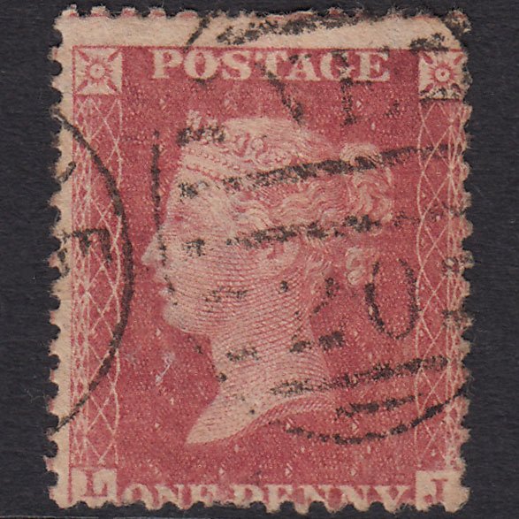 GB QV 1861 1d Rose-red Plate R16 SGC13(3) LJ GU London D&S NE20 Misperf