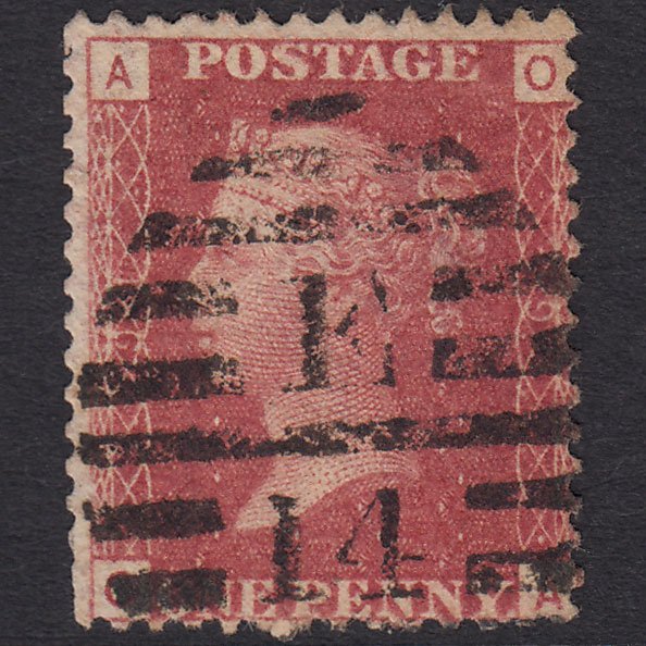 GB QV 1864 1d Lake-red (Plate 91) SG44-G1(2) OA GU London D&S E14