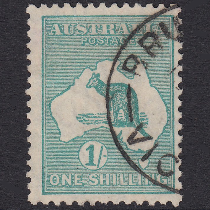 AUSTRALIA 1929 1sh Blue-Green Kangaroo SG109 VFU Light Cancel