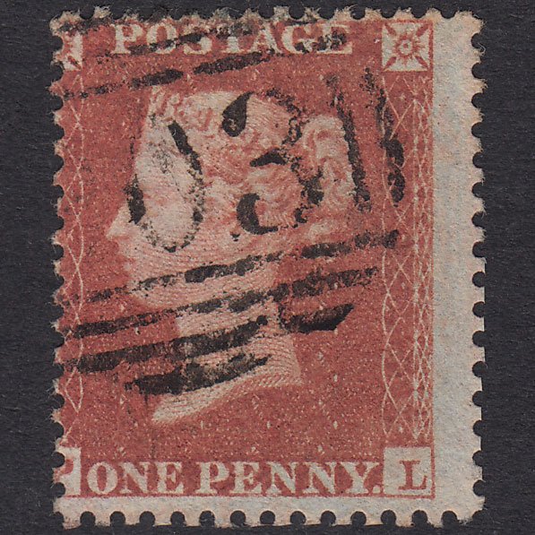 GB QV 1855 1d Red-Brown Plate 204 SG22-C2(1) PL FU Misperf