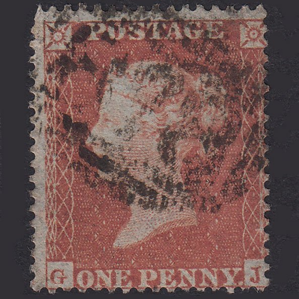 GB QV 1854 1d Red-Brown Plate R6 SG17-C1(1) GJ GU Wigan 878