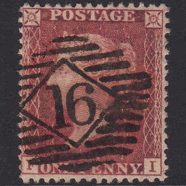 GB QV 1857 1d Plate 57 SG41-C10(2) FI FU London IS 16 Well Centred