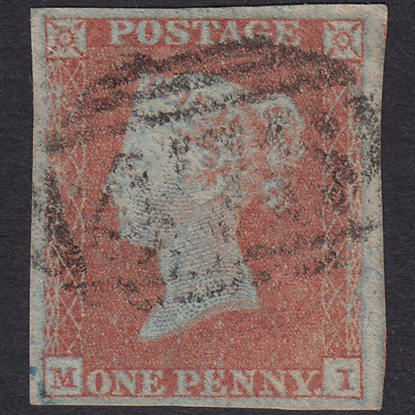 GB QV 1841 1d Plate 105 SG8-B1(1) Framed Reverse MI FU 4M Lowestoft 478