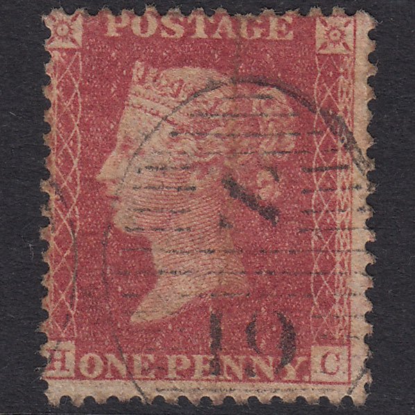 GB QV 1857 1d Rose-Red Plate 59 SG40-C10(1) HC GU London D&S S19