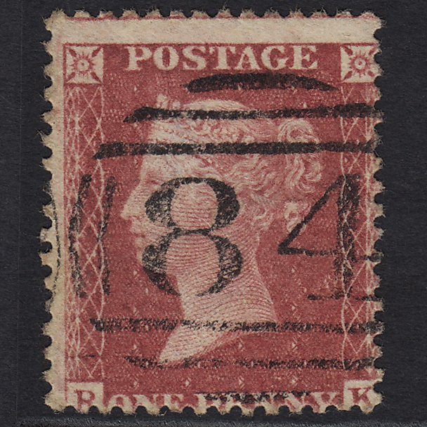 GB QV 1857 1d Rose-red (Plate 36) SG40-C10(1) RK FU Canterbury 84