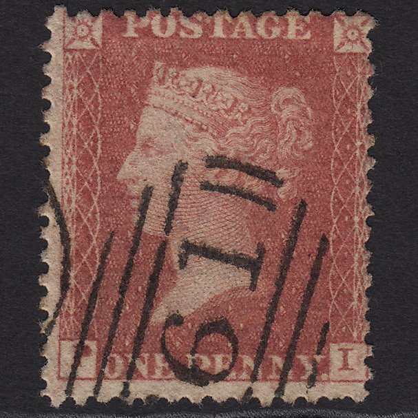 GB QV 1861 1d Rose-red Plate R16 C13(3) PI GU