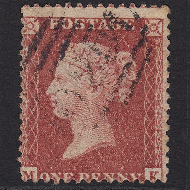 GB QV 1857 1d Rose-red (Plate 27) SG40-C10(1) MK FU Light Cancel