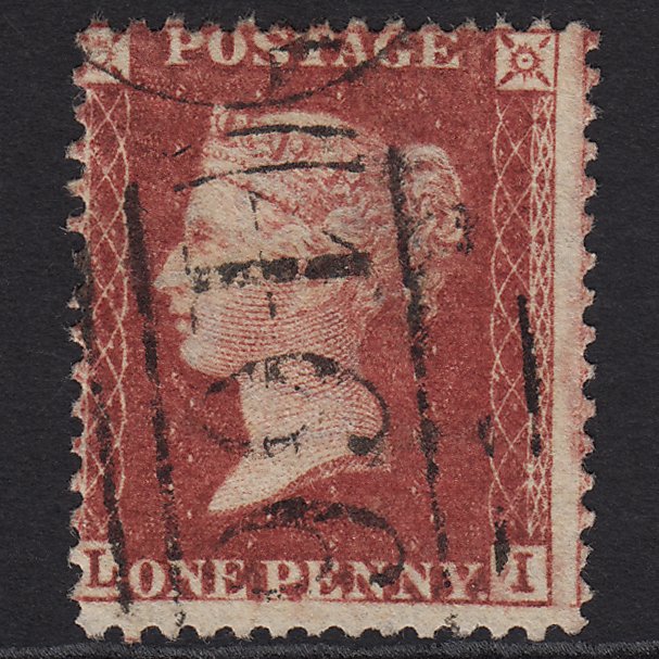 GB QV 1857 1d Rose-red (Plate 60) SG40-C10(1) LI GU Liverpool 466 Misperf