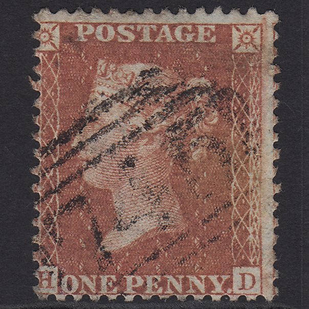 GB QV 1856 1d Red-brown (Plate 36) SG29-C8(1) HD GU Stone 745 Misperf