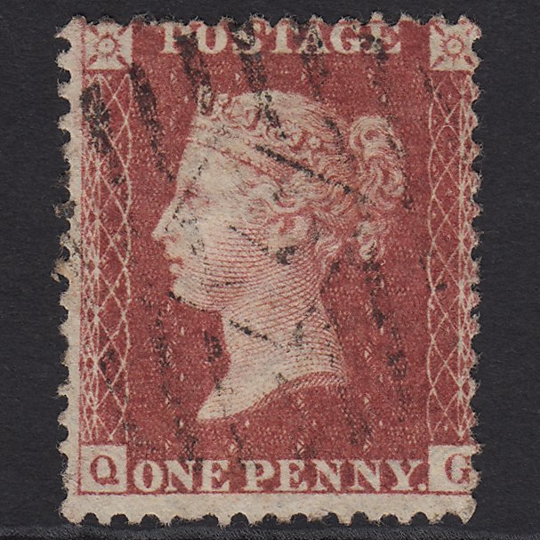 GB QV 1857 1d Rose-red (Plate 43) SG40-C10(1) QG FU London IS 2